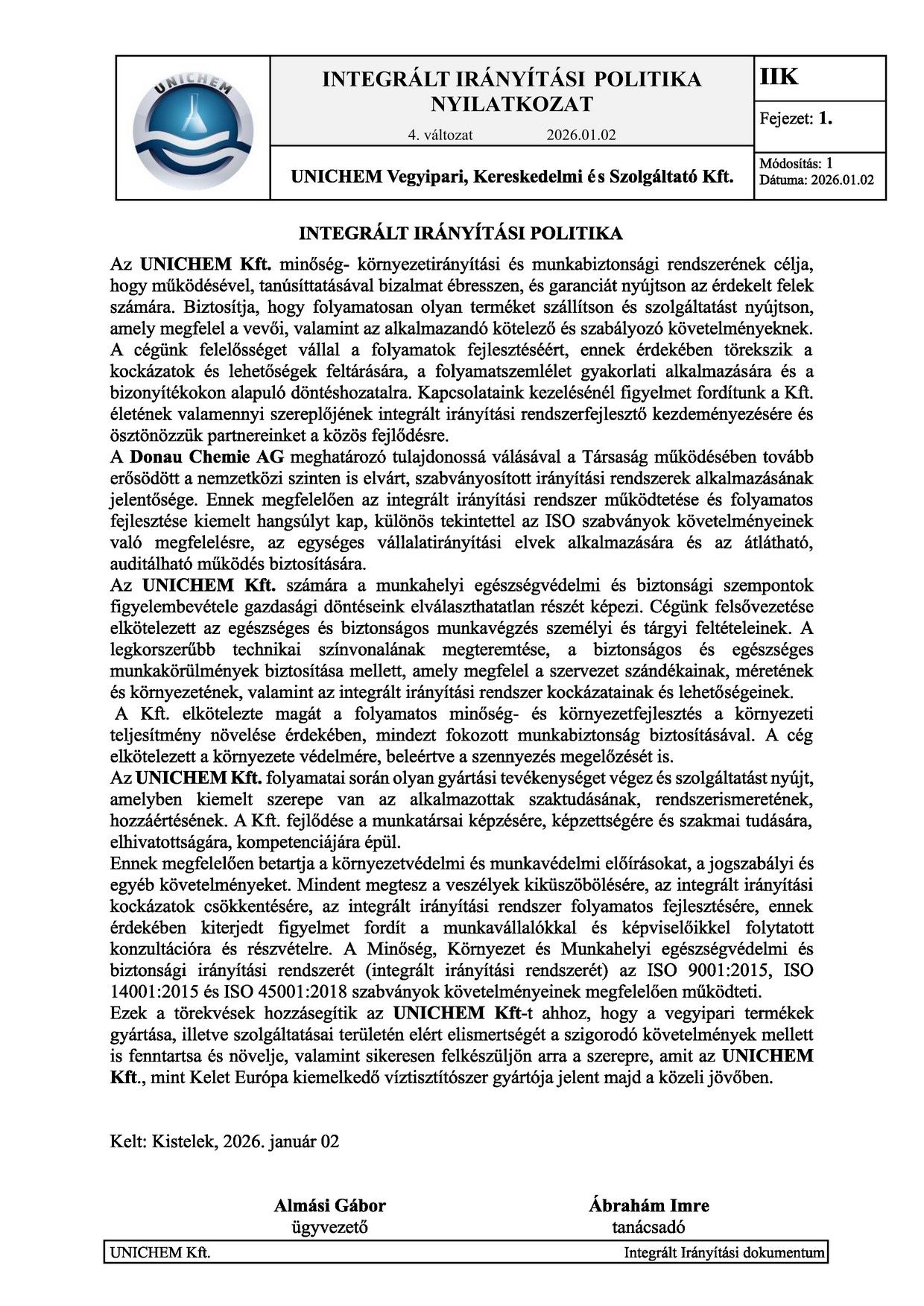 Integrált Irányítási Politika