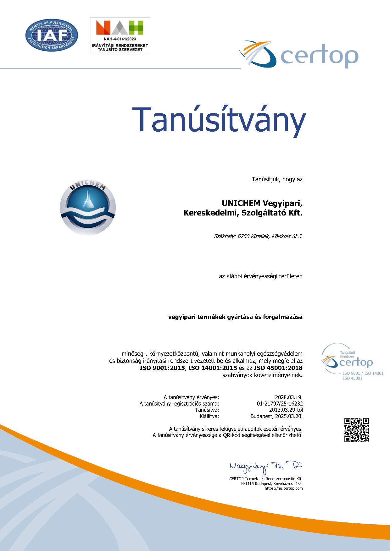 ISO 9001, ISO 14001, ISO 45001
